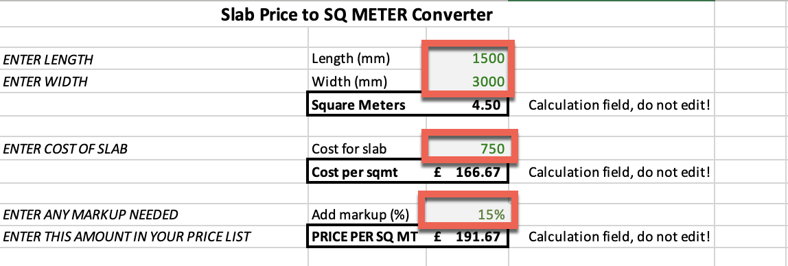 Calculate sqm from mm hotsell